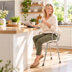 Adjustable Kitchen Stool with Arm Rest