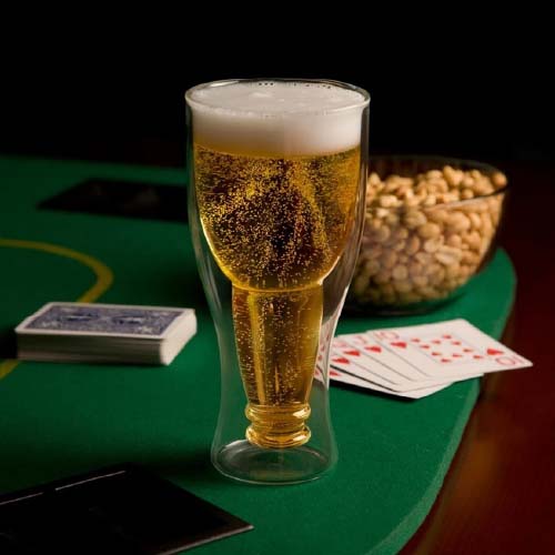 Bottoms Up Beer Glass