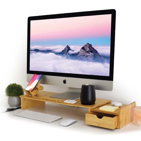 Bamboo Desk Organiser - Single Drawer