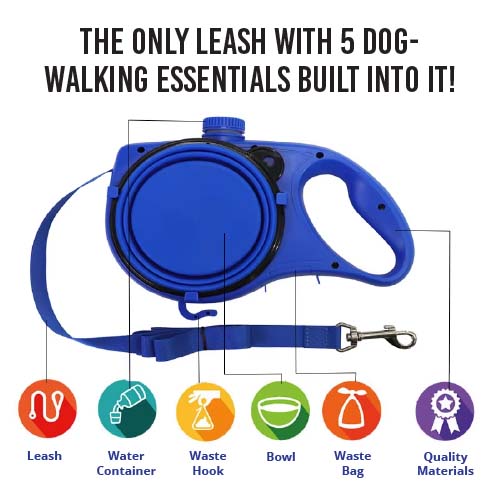 All-in-1 Dog Leash - blue