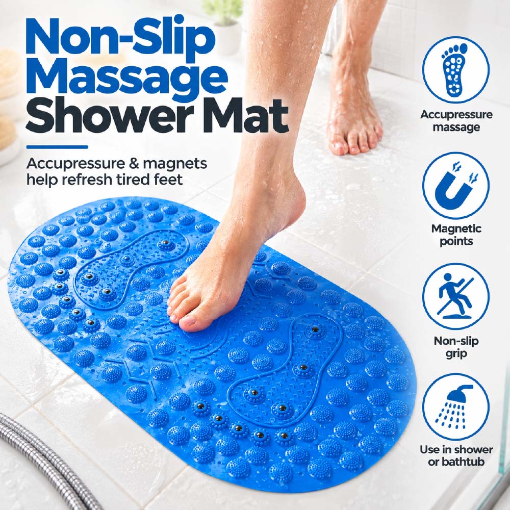 Magnetic Massage Shower Mat( blue)