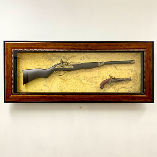 GUNS, Antique, Frame, Display, Wall
