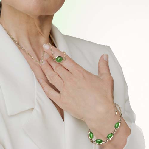 Jade necklace & braclet set, lucky jade