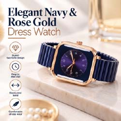 RoseGold Navy FlexBand Watch