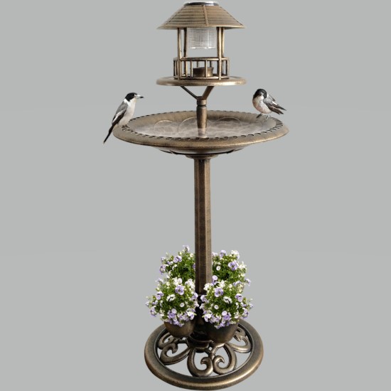 SBBF, Solar Bird Bath Feeder, 4 in 1 bird bath feeder