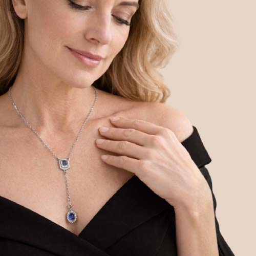 Sapphire & Crystal Pendant